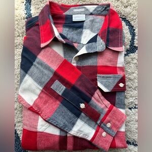 Columbia Men’s Flare Gun Stretch Flannel Long Sleeve Button Down size XL
